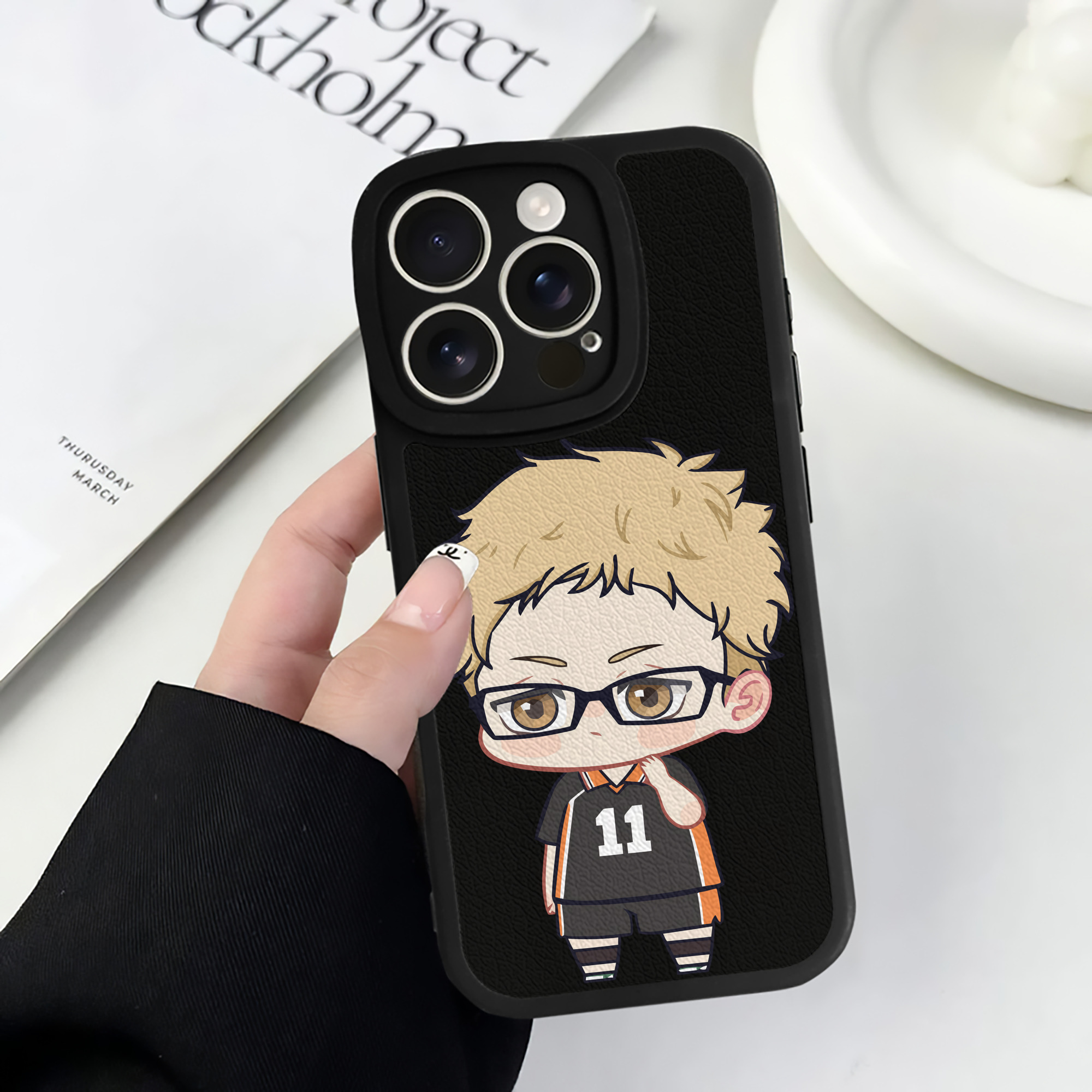 （画像用） ハイキュー!! Haikyu!! 【iPhone 16シリーズ対応】シリコンスマホケース（レザー調） 材質：シリコン